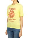 Cotton Flower Logo Short Sleeve T-Shirt Yellow - GANNI - BALAAN 3