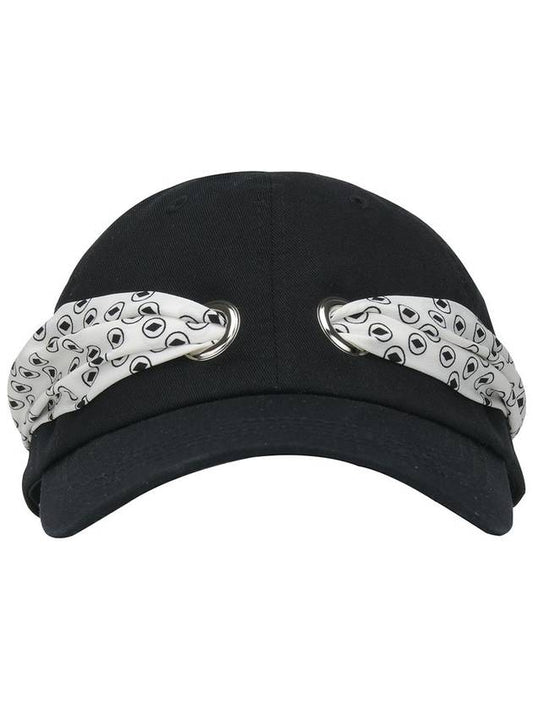 Scarf Ribbon Decoration Soft Type Black Ball Cap DO9242AC16 - DOYOUKNOWMC GOLF WEAR - BALAAN 1