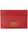 Gancini Card Wallet Lipstick Red - SALVATORE FERRAGAMO - BALAAN 8