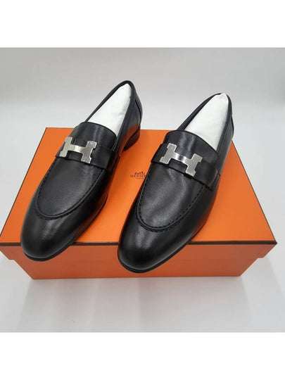 Paris Loafers Goatskin Palladium Noir - HERMES - BALAAN 2