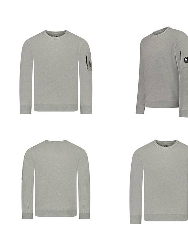 Men's Lens Wafen Light Fleece Sweatshirt Melange Grey - CP COMPANY - BALAAN 5