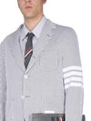 Men's Pincode Armband Short Sleeve Shirt Grey - THOM BROWNE - BALAAN 2