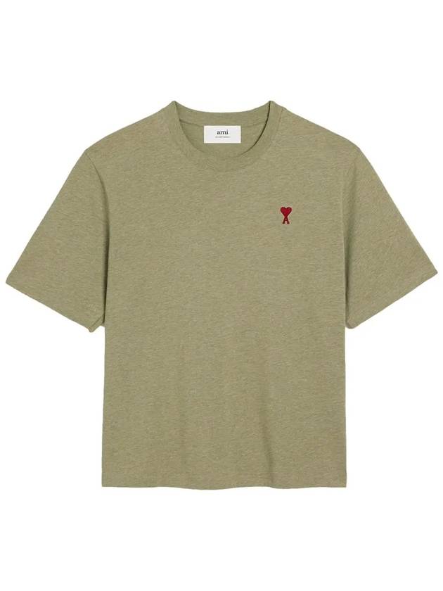 Small Heart Logo Boxy Fit Short Sleeve T-Shirt Heather Sage - AMI - BALAAN 2