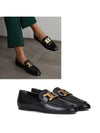 Kate Metal Logo Leather Loafers Black - TOD'S - BALAAN 2