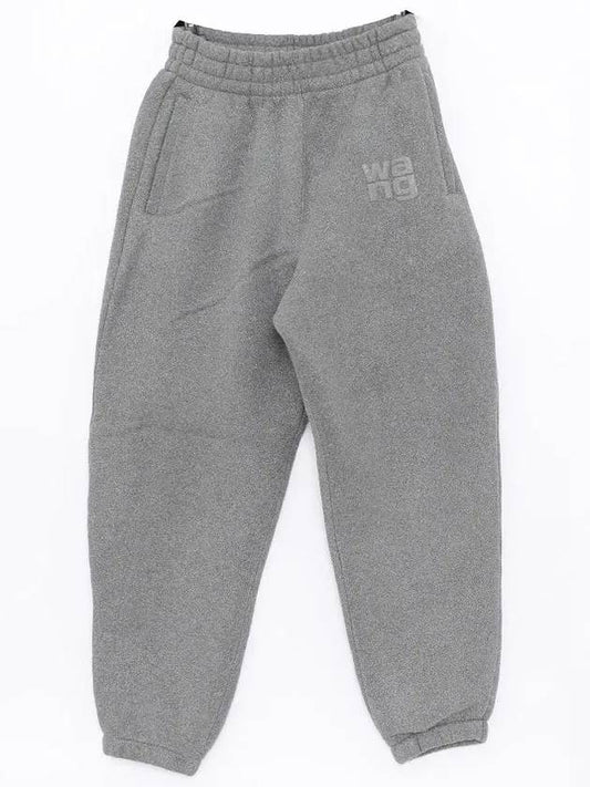 High Waist Glitter Track Pants Grey - ALEXANDER WANG - BALAAN 2