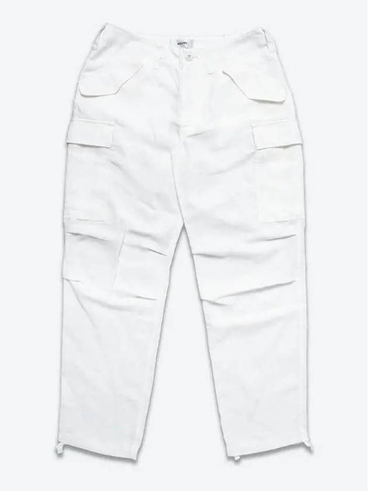 VIS A LINEN FIELD CARGO PANTS WHITE - VIS A VIS - BALAAN 1