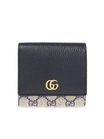 GG Marmont Medium Leather Card Wallet Blue - GUCCI - BALAAN 1