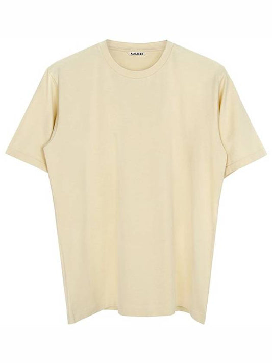 Luster Plaiting Short Sleeve T-Shirt Ivory - AURALEE - BALAAN 2