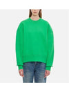 Tonal Heart Crew Neck Sweatshirt Green - AMI - BALAAN 5