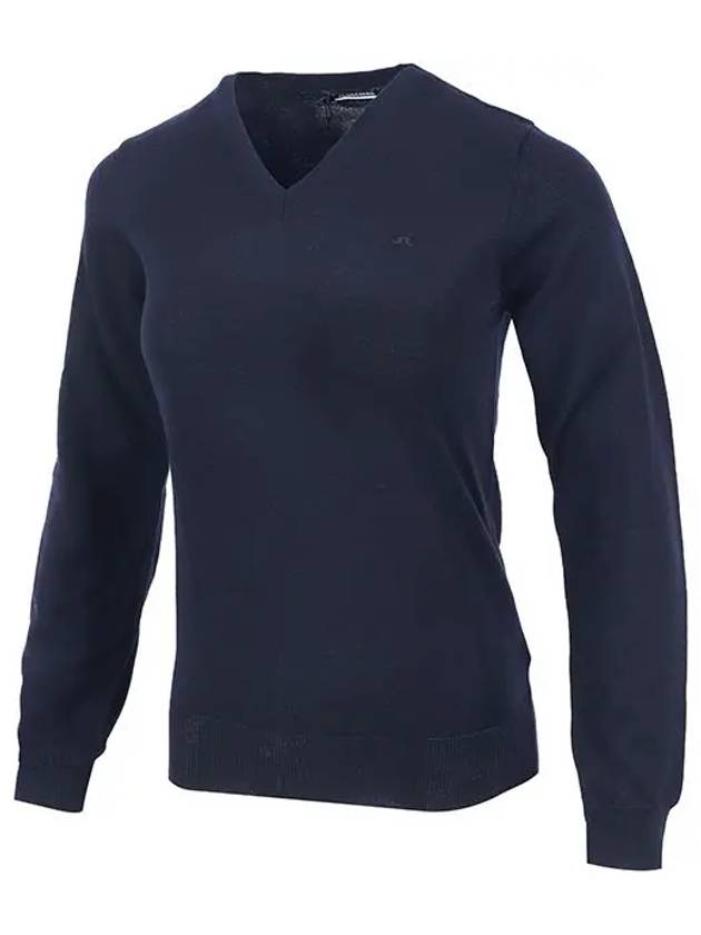 Women's Amaya V-Neck Sweater Navy - J.LINDEBERG - BALAAN 3