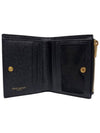 575879 Matelasse gold logo black leather card holder bi fold wallet - SAINT LAURENT - BALAAN 7