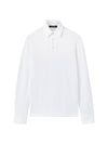 Men's Cotton Long Sleeve Polo Shirt Optical White - LORO PIANA - BALAAN 1