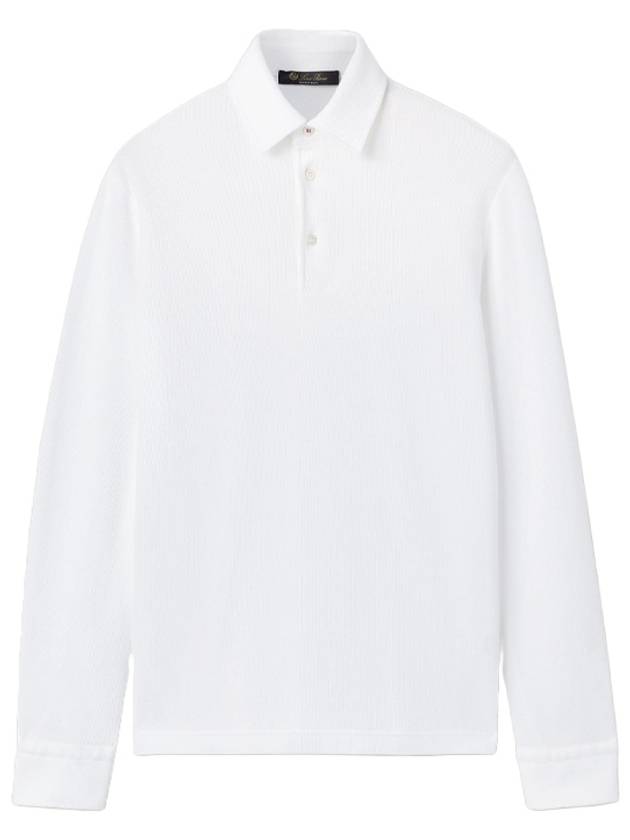Men's Plain Cotton Long Sleeve PK Shirt Optical White - LORO PIANA - BALAAN 1