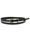 Unisex leather narrow belt black A00B02RP M BK - AURALEE - BALAAN 1