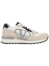 V Logo Face Low Top Sneakers Beige - VALENTINO - BALAAN 1