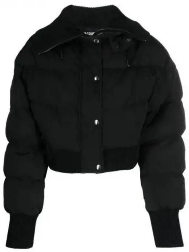 La Doudoune Caraco Ribbed Puffer Crop Padded Jacket Black - JACQUEMUS - BALAAN 2