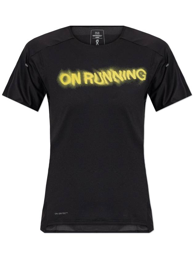 On Running Training T-shirt With Logo, Women's, Black - ON RUNNING - BALAAN 1