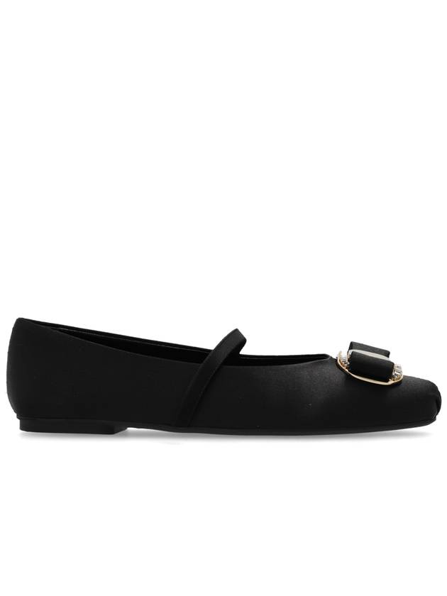 FERRAGAMO Satin Ballerinas Zina, Women's, Black - SALVATORE FERRAGAMO - BALAAN 1