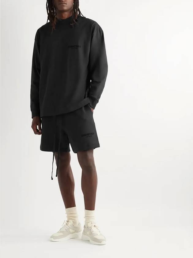 Fear of God Essential Leg Logo Flock Cotton Blend Shorts Pants - FEAR OF GOD ESSENTIALS - BALAAN 5