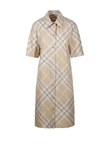 106801 Checkered cotton shirt dress 8083547 - BURBERRY - BALAAN 1