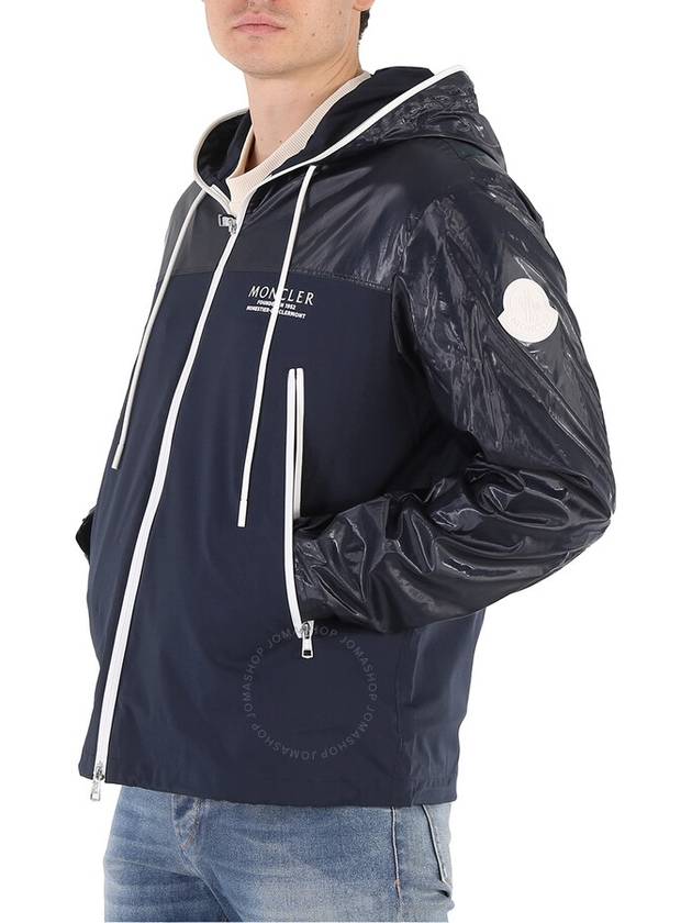 Men's Logo Hooded Zip-up Jacket Navy - MONCLER - BALAAN 4