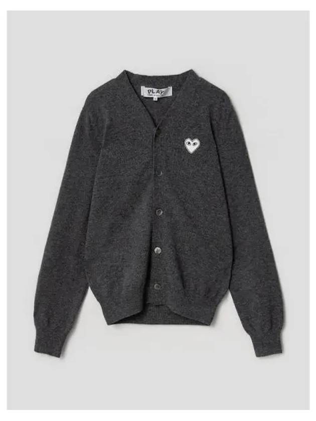 Men s White Heart Waffen Spring Fall Cardigan Charcoal Domestic Product GM0023011139208 - COMME DES GARCONS PLAY - BALAAN 1