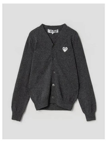 Men s White Heart Waffen Spring Fall Cardigan Charcoal Domestic Product GM0023011139208 - COMME DES GARCONS PLAY - BALAAN 1