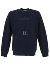 66182 Cotton Fleece Crew Neck Sweatshirt Navy - STONE ISLAND - BALAAN 2