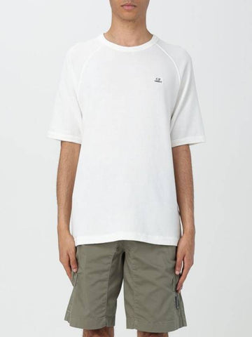 30/1 Sponge Fleece Short Sleeve Sweatshirt White - CP COMPANY - BALAAN 1