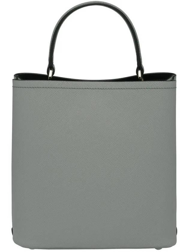 Pannier Saffiano Leather Medium Tote Bag Grey - PRADA - BALAAN 4