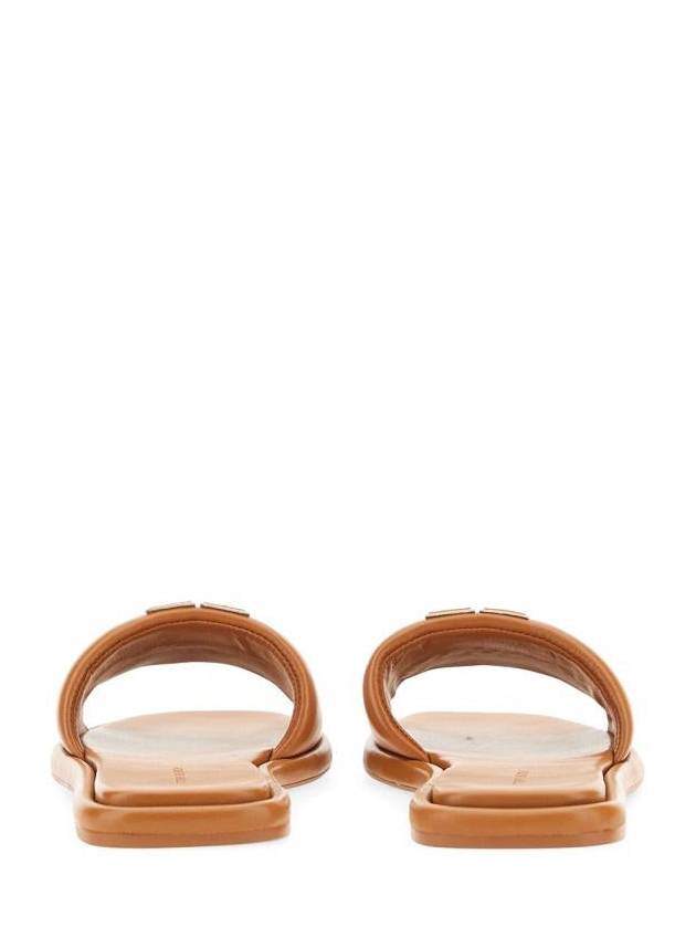 Double T Slide Slippers Brown - TORY BURCH - BALAAN 5