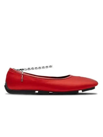 NEGATIVE THREE Yoonse Hatch Flat Shoes Red - NEGATIVETHREE - BALAAN 1