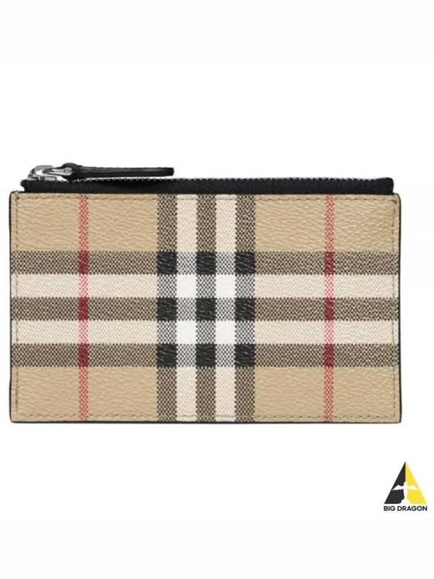 Check Zipper Card Wallet Beige - BURBERRY - BALAAN 2