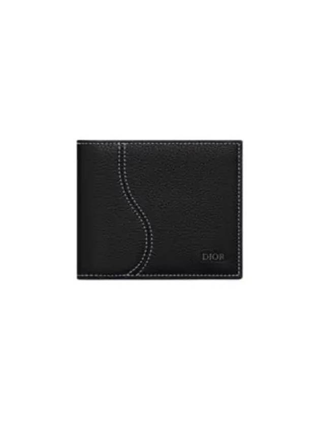 Saddle Grained Calfskin Leather Cald Wallet Black - DIOR - BALAAN 2