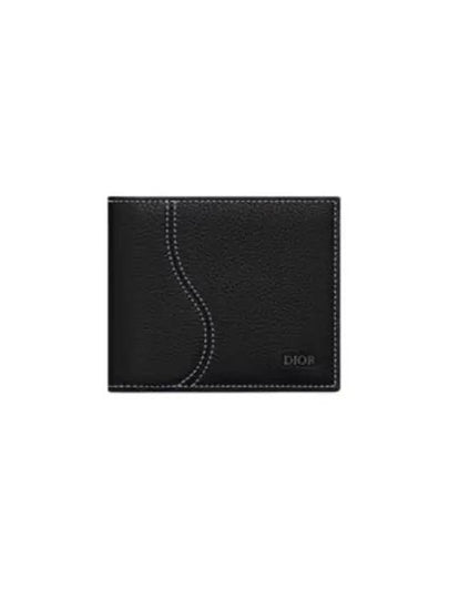 Saddle Grained Calfskin Leather Cald Wallet Black - DIOR - BALAAN 2