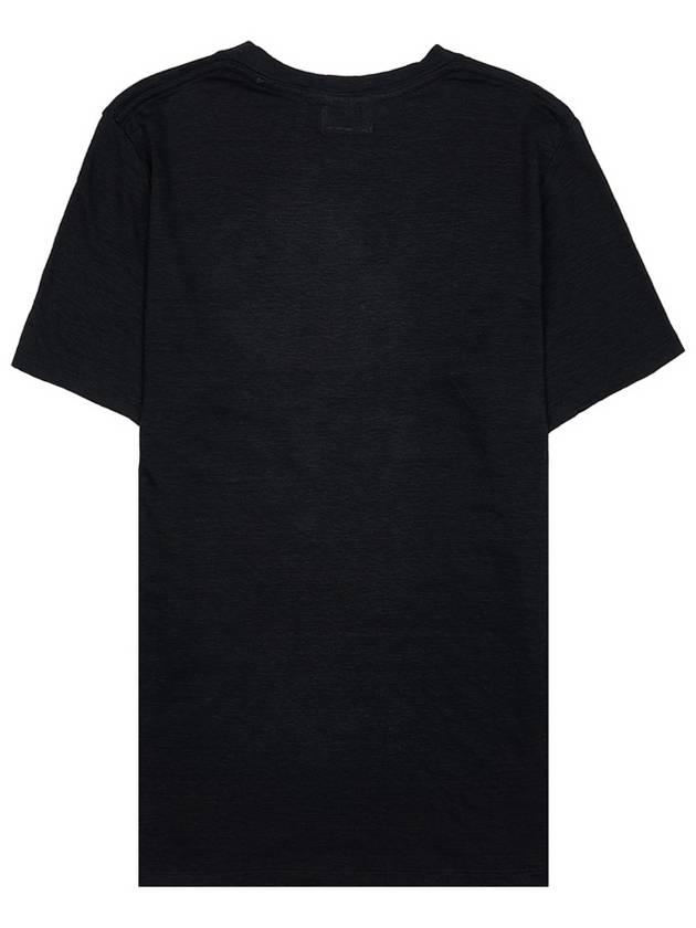 Karman Logo Print Linen Short Sleeve T-Shirt Black - ISABEL MARANT - BALAAN 3