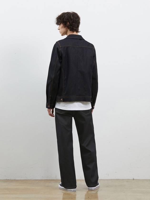 Denim raw selvedge one pocket jacket indigo - CORK - BALAAN 3