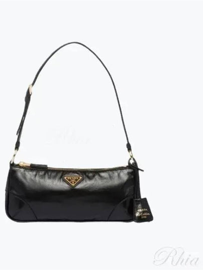 Re-Edition 2002 Small Leather Shoulder Bag Black - PRADA - BALAAN 2