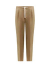 Drawstring Pleated Tapered Straight Pants Beige - BRUNELLO CUCINELLI - BALAAN 2