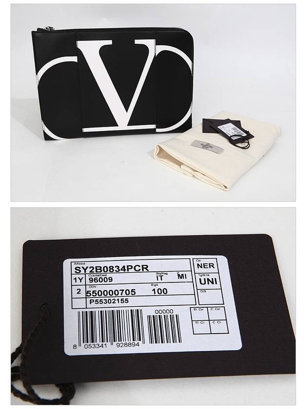 V Logo Clutch Bag Black - VALENTINO - BALAAN 7