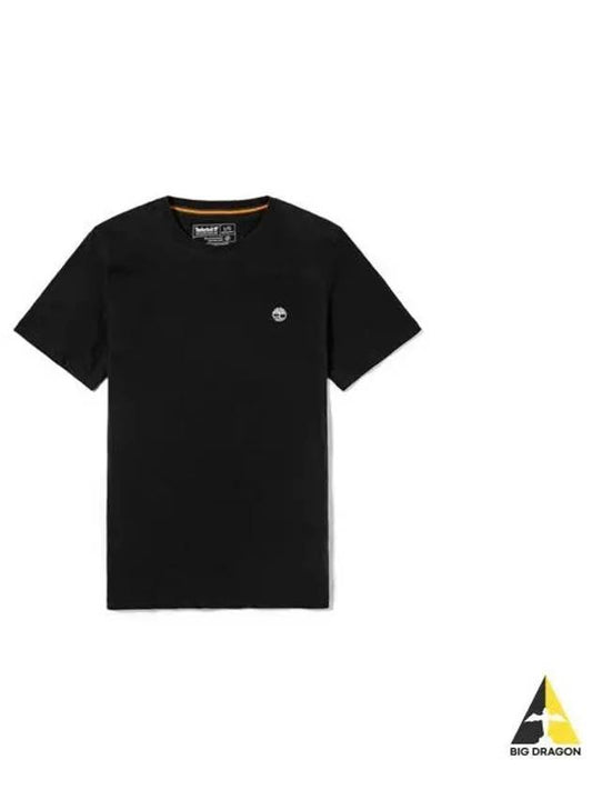 Men s Small Logo Plain Short Sleeve T Shirt Black TB0A2ER70011 - TIMBERLAND - BALAAN 1