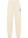 Logo Print Brushed Training Cotton Track Pants Ivory - SPORTY & RICH - BALAAN 3