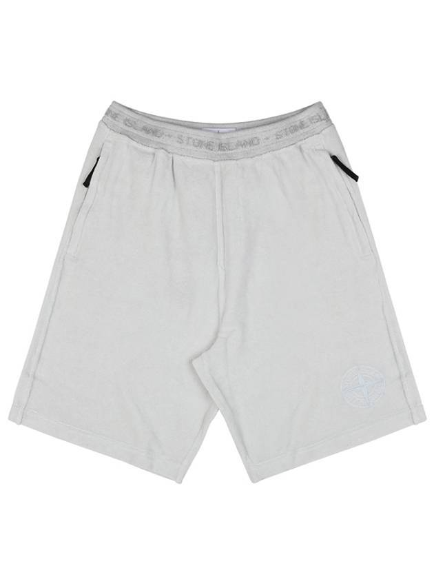 Wappen Embroidered Logo Bermuda Short Ice - STONE ISLAND - BALAAN 1