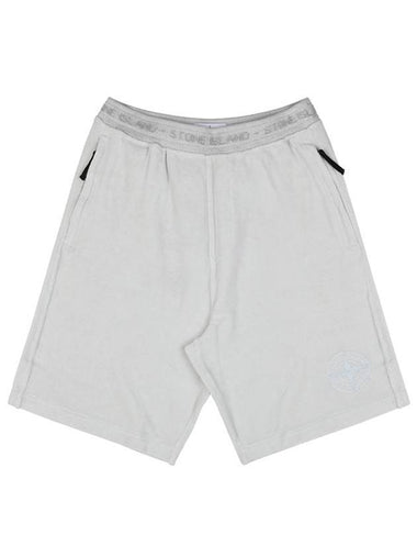 Wappen Embroidered Logo Bermuda Short Ice - STONE ISLAND - BALAAN 1