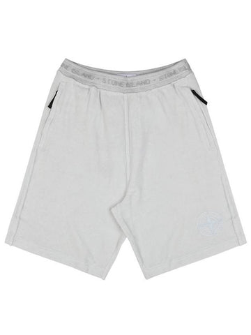 Wappen Embroidered Logo Bermuda Short Ice - STONE ISLAND - BALAAN 1