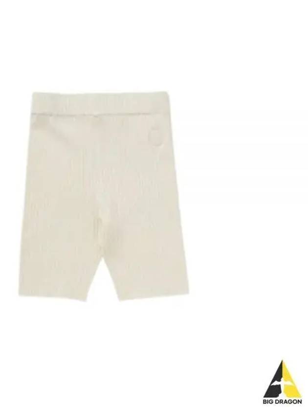 24 SRHWC Ribbed Biker Short Cream SH009S410SC Shorts - SPORTY & RICH - BALAAN 1