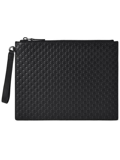 GG Micro Ssima Strap Clutch Bag Black - GUCCI - BALAAN 2