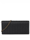 Leather Intrecciato Chain Shoulder Bag Black - BOTTEGA VENETA - BALAAN 2