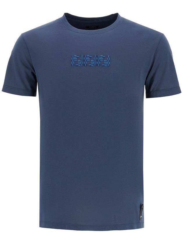 FF Labyrinth Short Sleeve T-Shirt Blue - FENDI - BALAAN 2