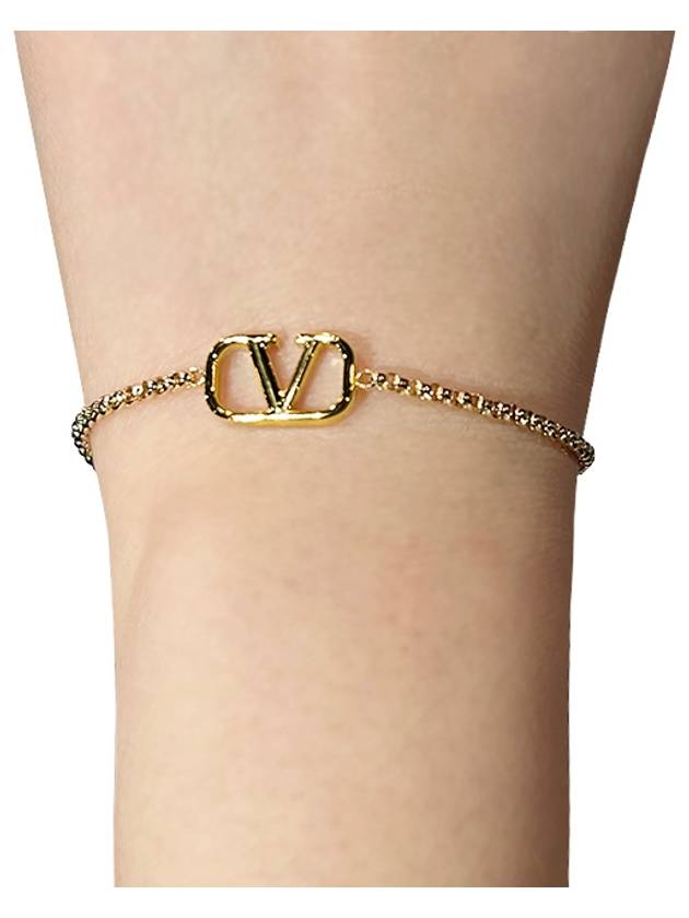 V Logo Signature Chain Bracelet Gold - VALENTINO - BALAAN 2